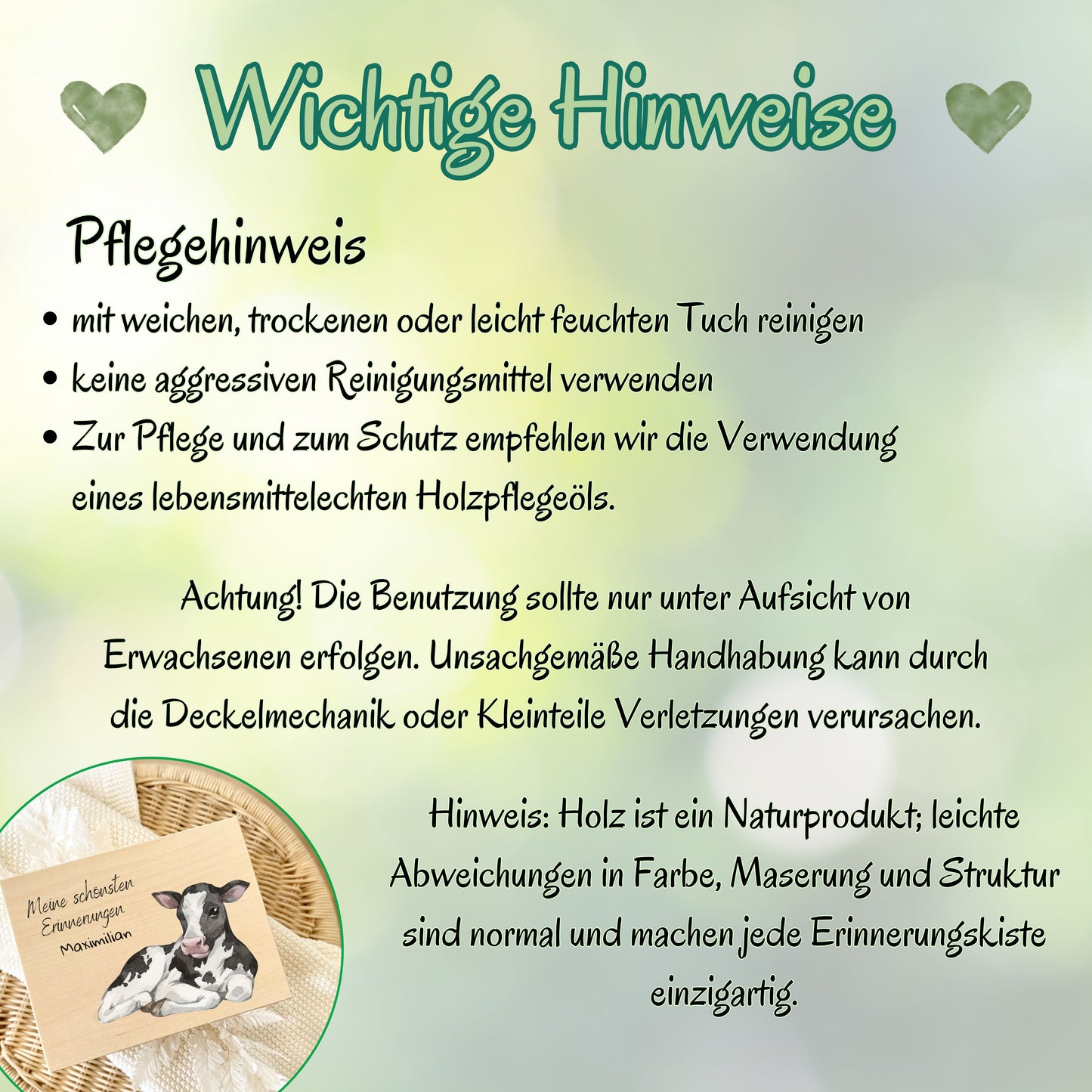 Holzkiste Kinder personalisiert mit Namen | Bauernhof Erinnerungskiste Geburt & Taufe