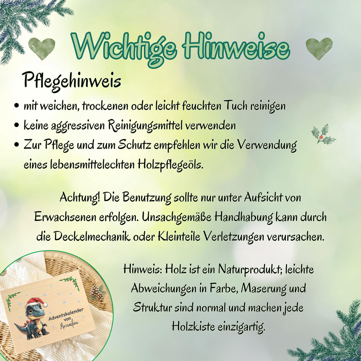 Nachhaltiger Adventskalender Holz personalisiert – Adventskiste mit Namen zum Befüllen. Diese umweltfreundliche Holzkiste Weihnachten ohne Inhalt ist wiederverwendbar und ideal für kreative Köpfe. Ob als DIY Adventskalender, Geschenkverpackung oder Aufbewahrungsbox – sie bringt Wärme und Individualität in die Weihnachtszeit. Hergestellt aus stabilem Holz, hochwertig bedruckt und langlebig, eine nachhaltige Geschenkidee Weihnachten für Familie und Freunde Adventskalender zum Befüllen Adventskiste
