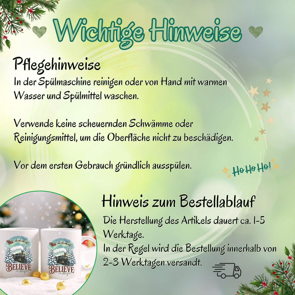 Weihnachtstasse mit nostalgischem Zug, Weihnachtsmann im Schlitten und verschneiten Tannenbäumen, Keramiktasse mit liebevollem Weihnachtsmotiv, Geschenkidee Weihnachten für Frauen, Männer, Freunde und Familie, hochwertiger Winterbecher Believe in Magic, ideal als kleines Weihnachtsgeschenk, Nikolaustasse oder festlicher Kaffee- & Teebecher, spülmaschinenfest, mikrowellengeeignet und mit langlebigem Druck für die Weihnachtszeit. Weihnachtstasse mit Zug, Weihnachtsgeschenk Tasse Keramikbecher
