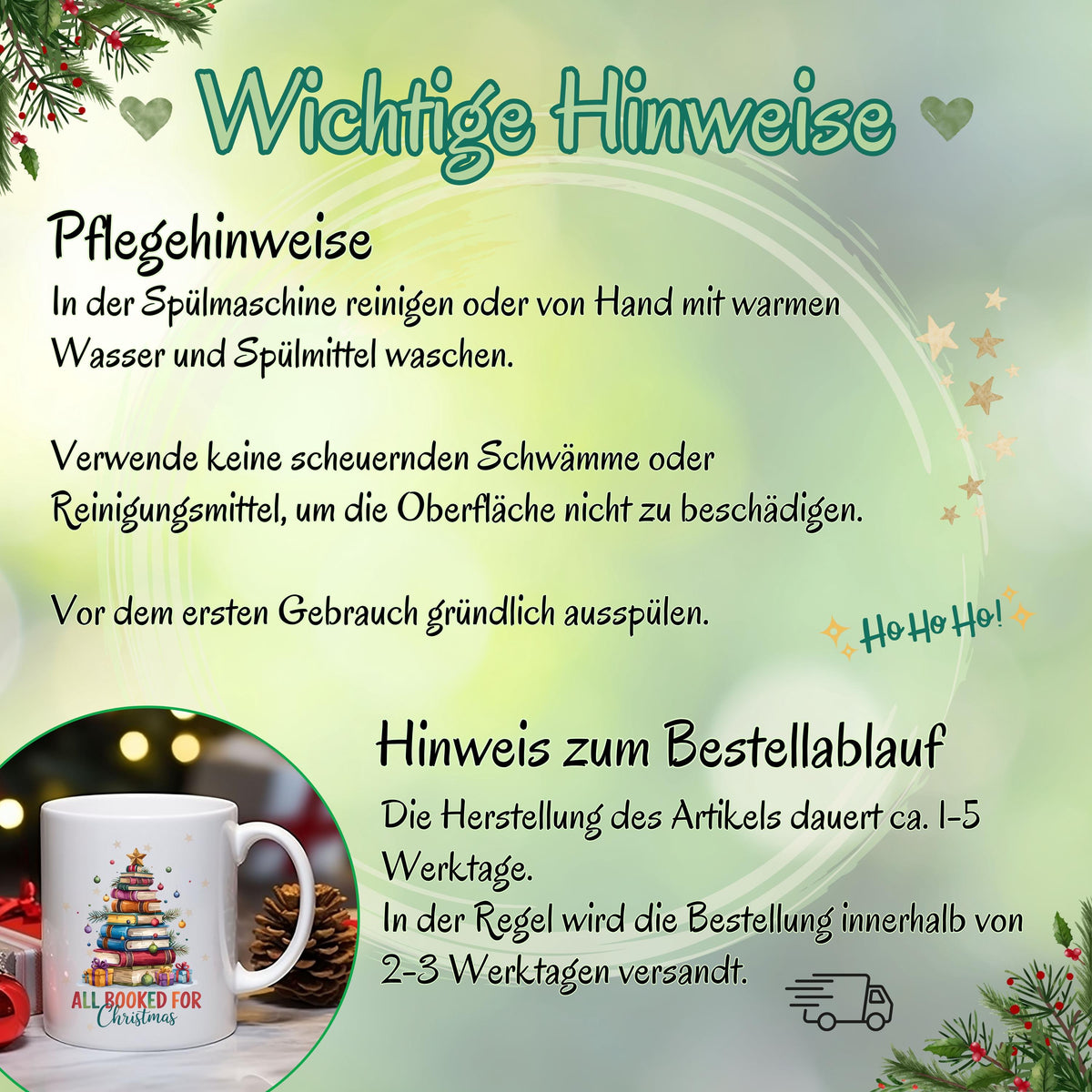 Witzige Weihnachtsgeschenk Tasse mit Bücher-Stapel und Spruch „All Booked for Christmas“. Perfekt für Buchliebhaber, Leseratten und Vielleser. ideal als tasse mit spruch für Frauen Männer als kaffeetasse mit Spruch für Kollegin oder Freundin, oder als lustige tasse Weihnachten. Auch als Wichtelgeschenk, kleines Geschenk zu Weihnachten oder Nikolausgeschenk geeignet. Für Literaturfans, Bibliophile und Tee- oder Kaffeeliebhaber. Keramikbecher mit Humor für gemütliche Lesestunden in der Winterzeit.