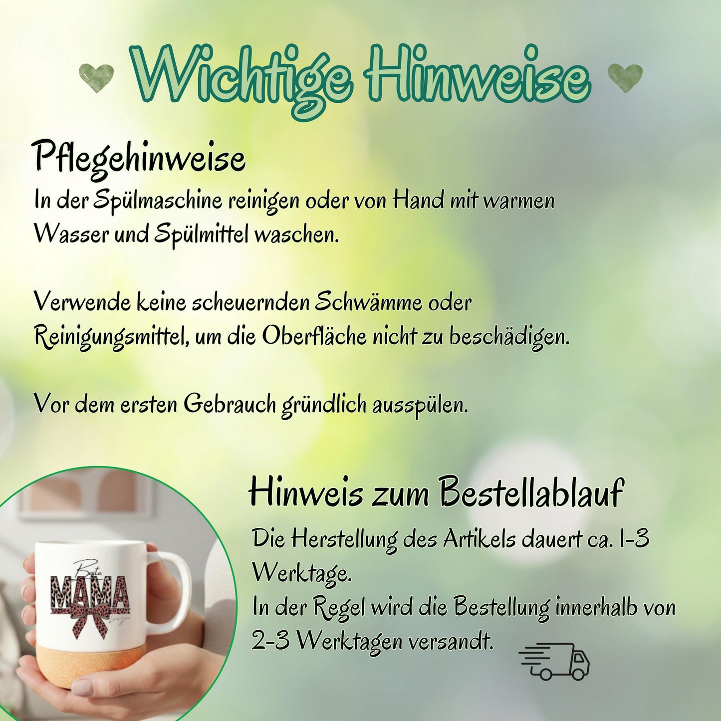 Korktasse Beste Mama Love You mit Leoparden-Print & Schleife | Geschenk Mama Muttertag