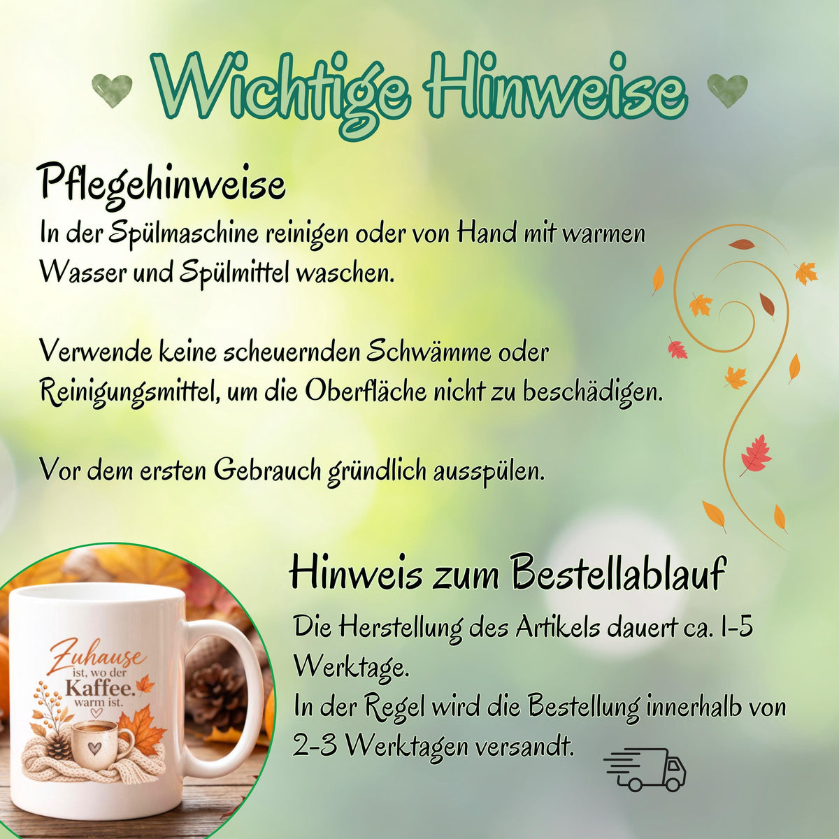 Herbst Tasse Zuhause ist wo der Kaffee warm ist als Geschenk für beste Freundin und Geschenk für Kaffeeliebhaber. Weiße Keramiktasse 330 ml mit gemütlichem Herbstmotiv, Kaffee, Strickdecke und Herbstblättern. Die Herbsttasse eignet sich als Kaffeeliebhaber Geschenk, Me Time Geschenk, Selfcare Geschenk und Herbst Geschenk. Kaffeetasse Herbst für Cozy Season und Herbstzeit, spülmaschinenfeste Keramiktasse als Tasse mit Herbstmotiv und Geschenkidee für Kaffeeliebhaber.