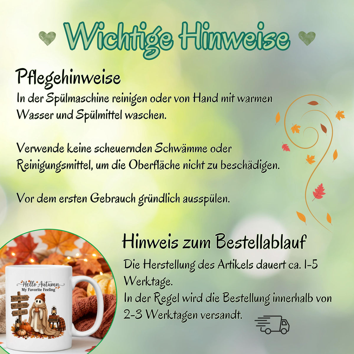 Herbst Tasse „Hello Autumn – My Favorite Feeling“ mit niedlichem Gespenst als gemütliche Keramiktasse für Herbstzeit und Cozy Season. Weiße Keramiktasse 330 ml beidseitig bedruckt mit Herbstmotiv aus Gespenst mit Strickmütze und Schal, warmer Tasse, Kürbissen, Herbstblättern, Laternen, Büchern und rustikalem Wegweiser. Herbsttasse als Herbst Geschenk für Herbstfans, beste Freundin, Mama, Schwester und Kaffeeliebhaber mit gemütlichen Autumn Vibes. geschenk herbstfan
geschenk freundin tasse