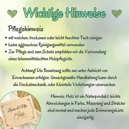 Erinnerungskiste für Paare personalisiert | Geschenk für Freundin & Partner | Holzkiste Paar Geschenk