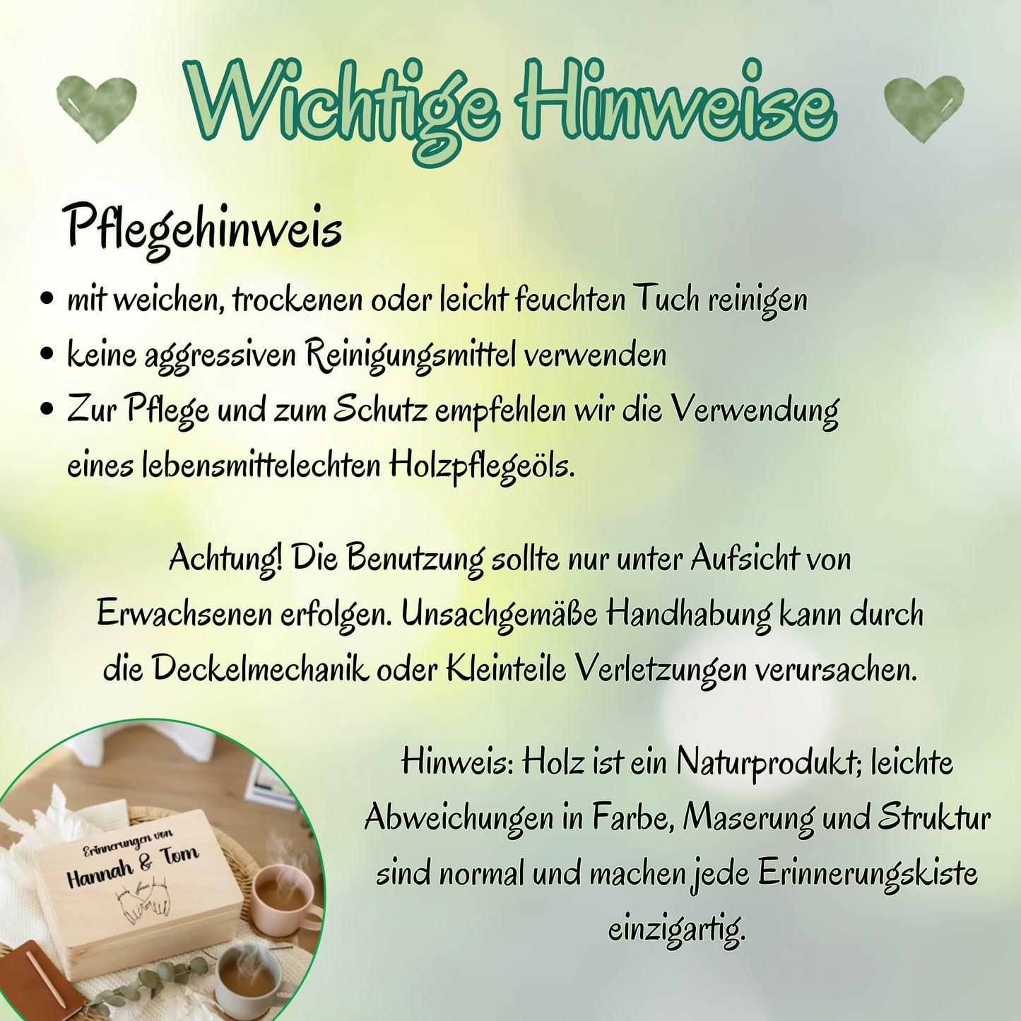 Erinnerungskiste Paare - personalisiertes Geschenk zum Jahrestag oder Hochzeitstag