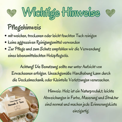 Erinnerungskiste Paare - personalisiertes Geschenk zum Jahrestag oder Hochzeitstag