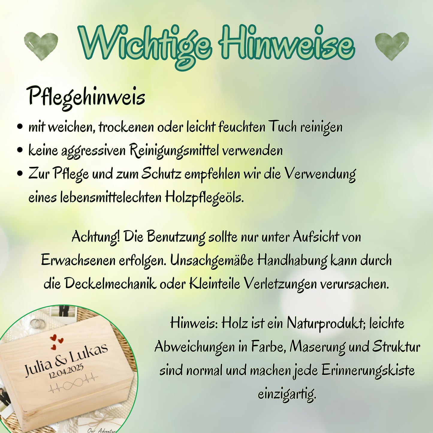 Erinnerungskiste für Paare personalisiert | Holzkiste für Paar als Geschenk