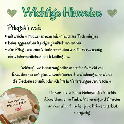 Erinnerungskiste für Paare - personalisiert Geschenk zum Jahrestag oder Hochzeitstag