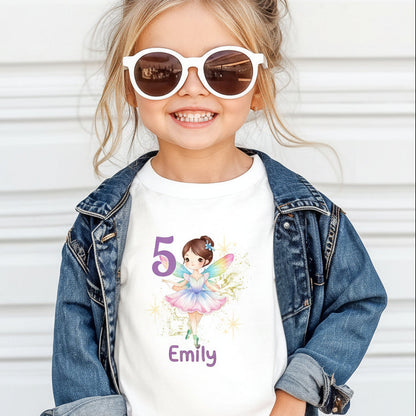 Geburtstagsshirt Fee mit Name & Zahl | Personalisiertes T-Shirt zum Kindergeburtstag