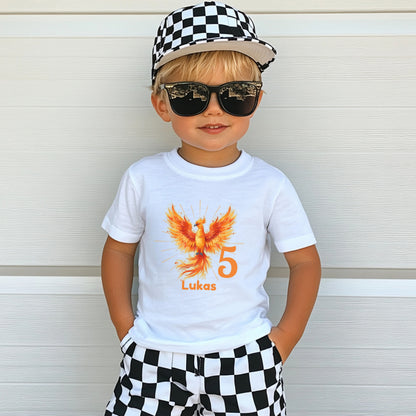 Geburtstagsshirt Phönix mit Name & Zahl | Personalisiertes T-Shirt zum Kindergeburtstag (Kopie)