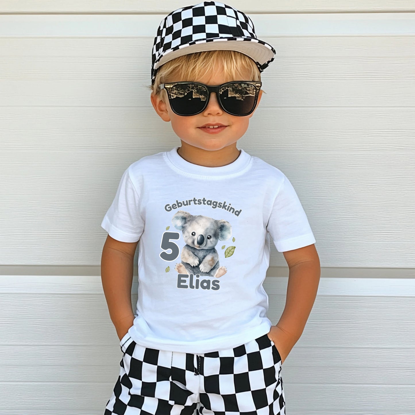 Geburtstagsshirt Koala mit Name & Zahl | Personalisiertes T-Shirt zum Kindergeburtstag