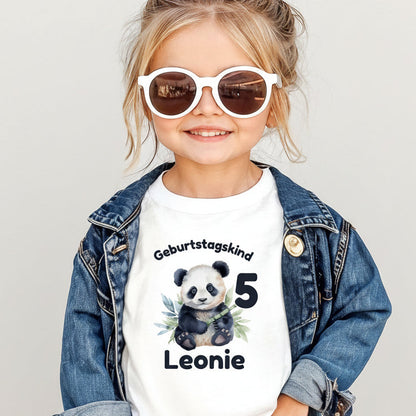 Geburtstagsshirt Panda mit Name & Zahl | Personalisiertes T-Shirt zum Kindergeburtstag