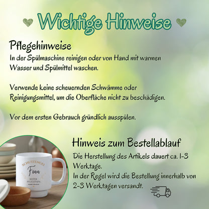 Pflegepapa Tasse personalisiert mit Namen | Korktasse Pflegevater Geschenk Geburtstag