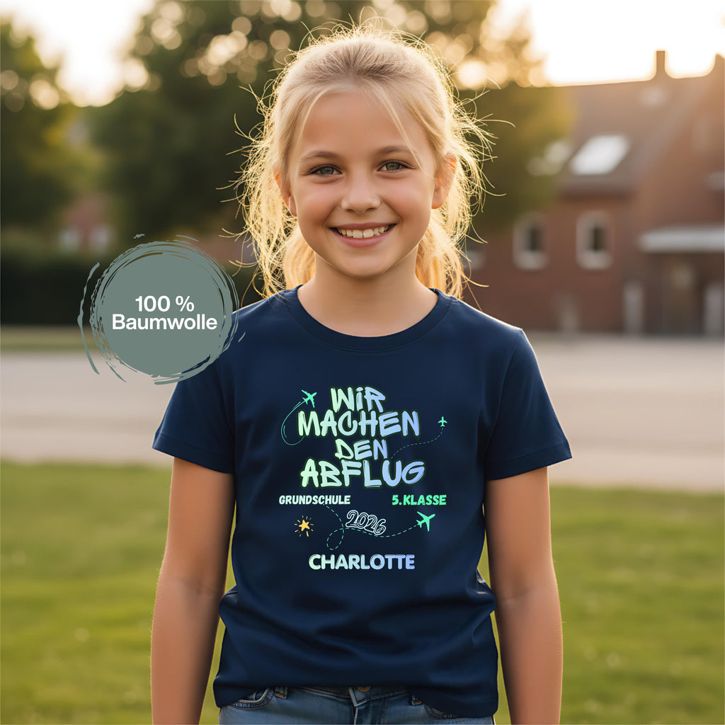 Abschiedsgeschenk 4. Klasse T-Shirt 2026 personalisiert mit Name, Grundschule Abschied Shirt, Schulabschluss Kind Geschenk Wechsel 5. Klasse