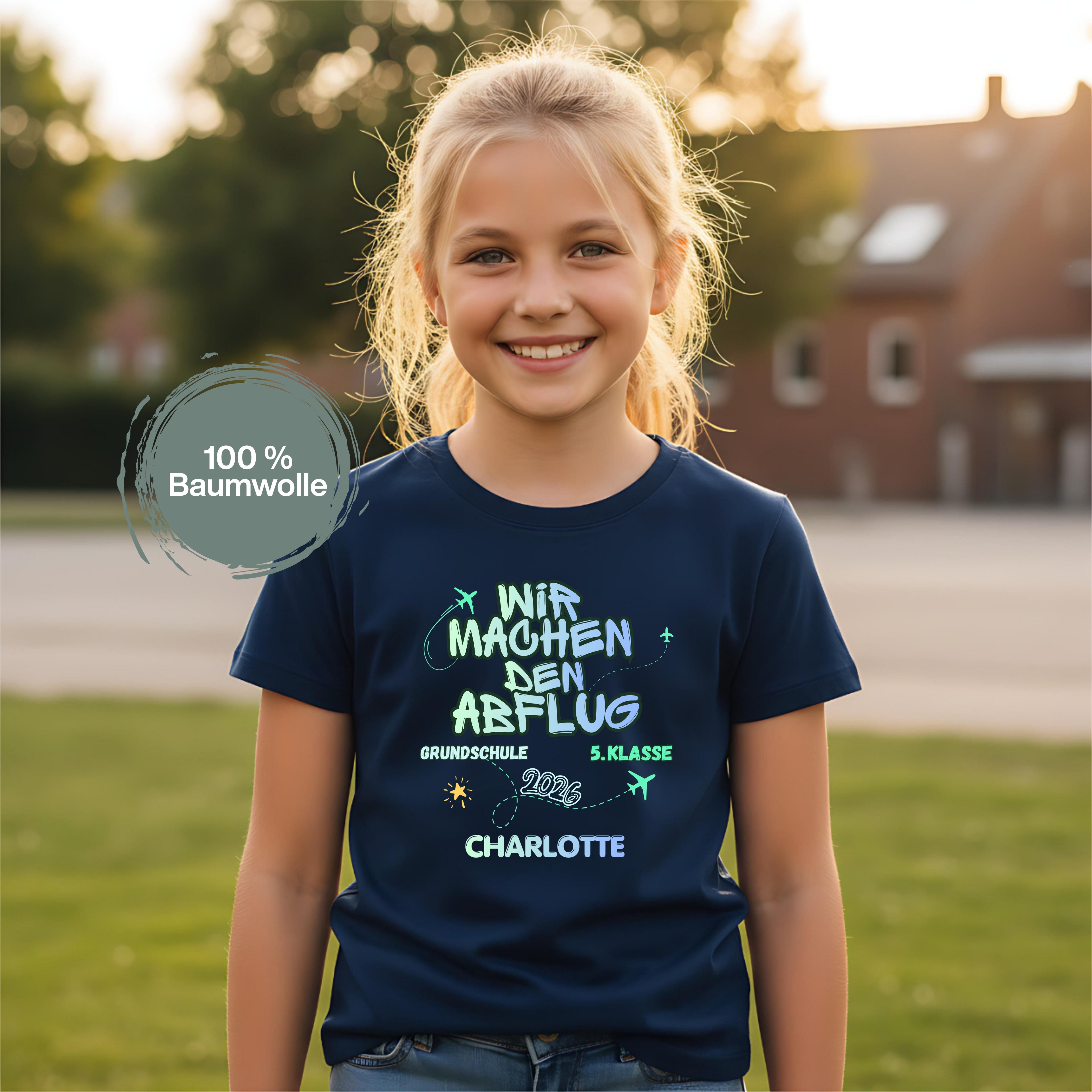 Abschiedsgeschenk 4. Klasse T-Shirt 2026 personalisiert mit Name, Grundschule Abschied Shirt, Schulabschluss Kind Geschenk Wechsel 5. Klasse