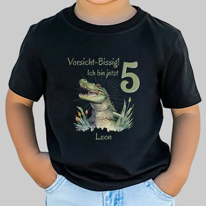 Geburtstagsshirt Krokodil mit Name & Zahl | Personalisiertes T-Shirt zum Kindergeburtstag