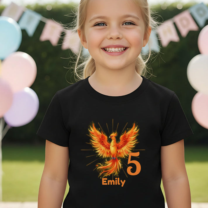 Geburtstagsshirt Phönix mit Name & Zahl | Personalisiertes T-Shirt zum Kindergeburtstag (Kopie)