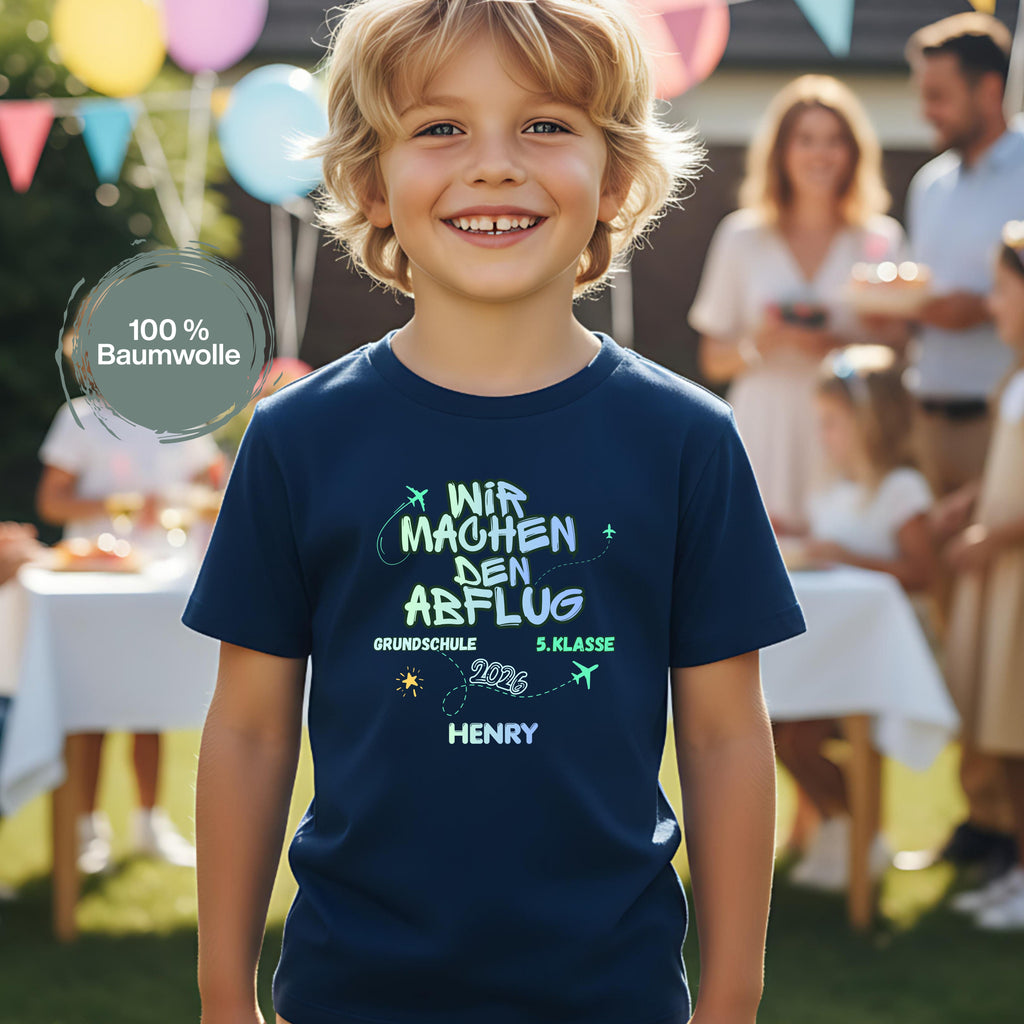 Abschiedsgeschenk 4. Klasse T-Shirt 2026 personalisiert mit Name, Grundschule Abschied Shirt, Schulabschluss Kind Geschenk Wechsel 5. Klasse