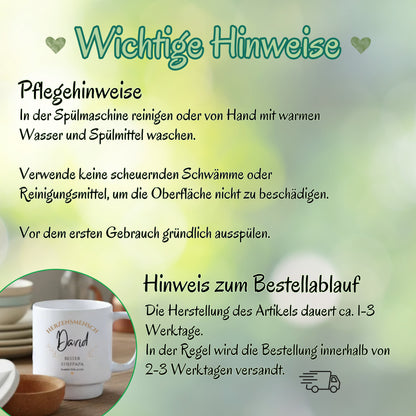 Stiefpapa Tasse personalisiert mit Namen | Korktasse Bonuspapa Geschenk Geburtstag
