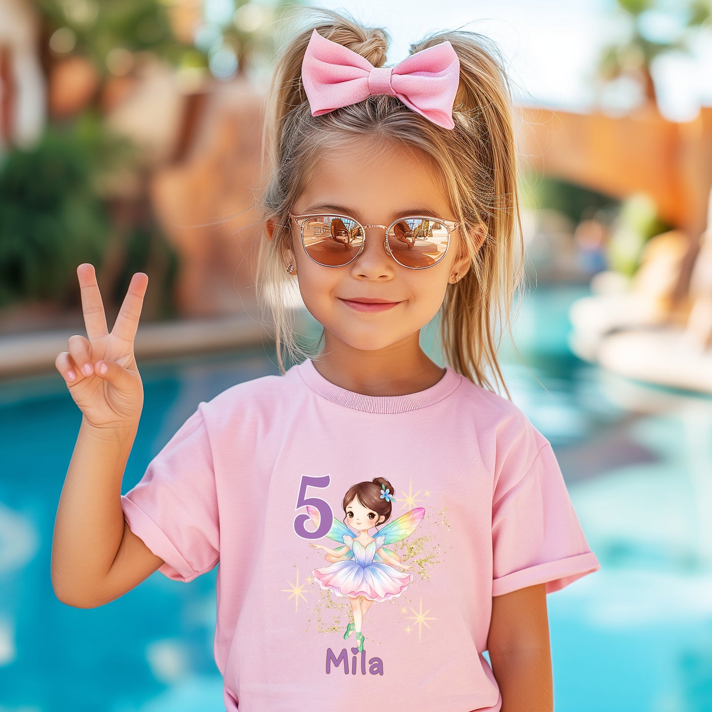 Geburtstagsshirt Fee mit Name & Zahl | Personalisiertes T-Shirt zum Kindergeburtstag