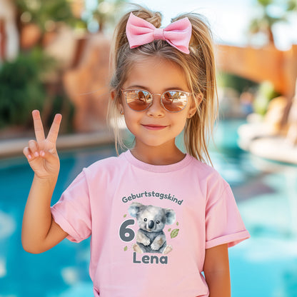 Geburtstagsshirt Koala mit Name & Zahl | Personalisiertes T-Shirt zum Kindergeburtstag