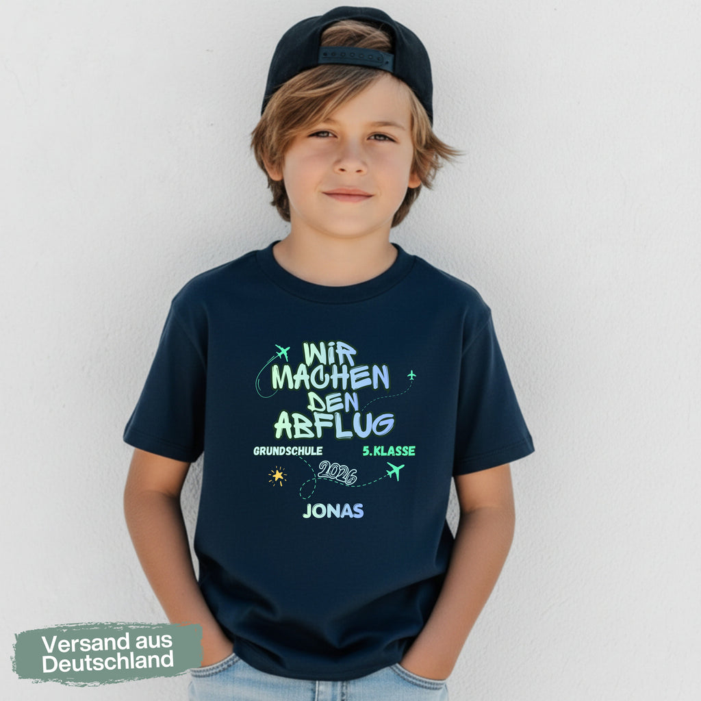 Abschiedsgeschenk 4. Klasse T-Shirt 2026 personalisiert mit Name, Grundschule Abschied Shirt, Schulabschluss Kind Geschenk Wechsel 5. Klasse