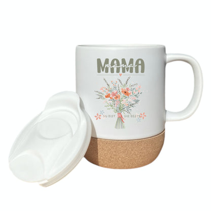Korktasse MAMA Du bist die Beste | Blumen | Geschenk Mama Muttertag Geburtstag Weihnachten