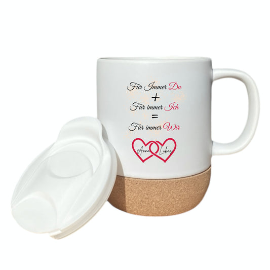 Paar Tasse personalisiert | Geschenk für Partner & Freundin | Korktasse Paare