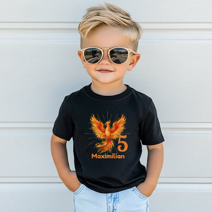 Geburtstagsshirt Phönix mit Name & Zahl | Personalisiertes T-Shirt zum Kindergeburtstag (Kopie)