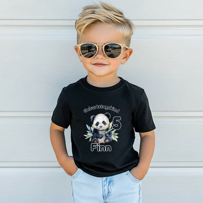 Geburtstagsshirt Panda mit Name & Zahl | Personalisiertes T-Shirt zum Kindergeburtstag