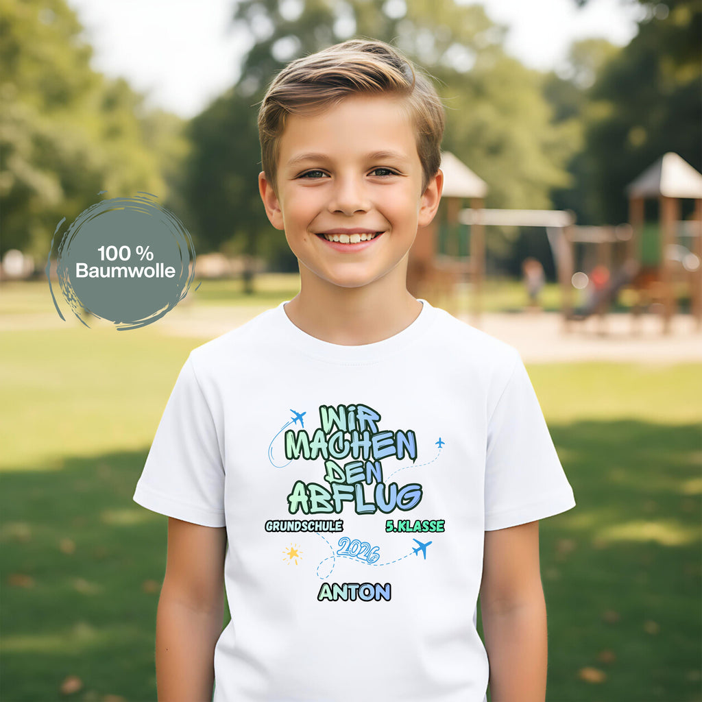 Abschiedsgeschenk 4. Klasse T-Shirt 2026 personalisiert mit Name, Grundschule Abschied Shirt, Schulabschluss Kind Geschenk Wechsel 5. Klasse