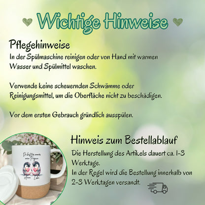 Tasse für Paare Pinguine | personalisierte Paar Tasse Valentinstag Geschenk | Geschenk für Partner