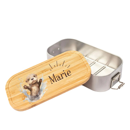 Personalisierte Brotdose Edelstahl Kinder mit Namen | Otter Lunchbox Kindergarten & Schule
