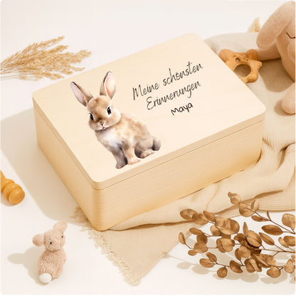 Holzkiste Kinder personalisiert mit Namen | Haustiere Erinnerungskiste Geburt & Taufe