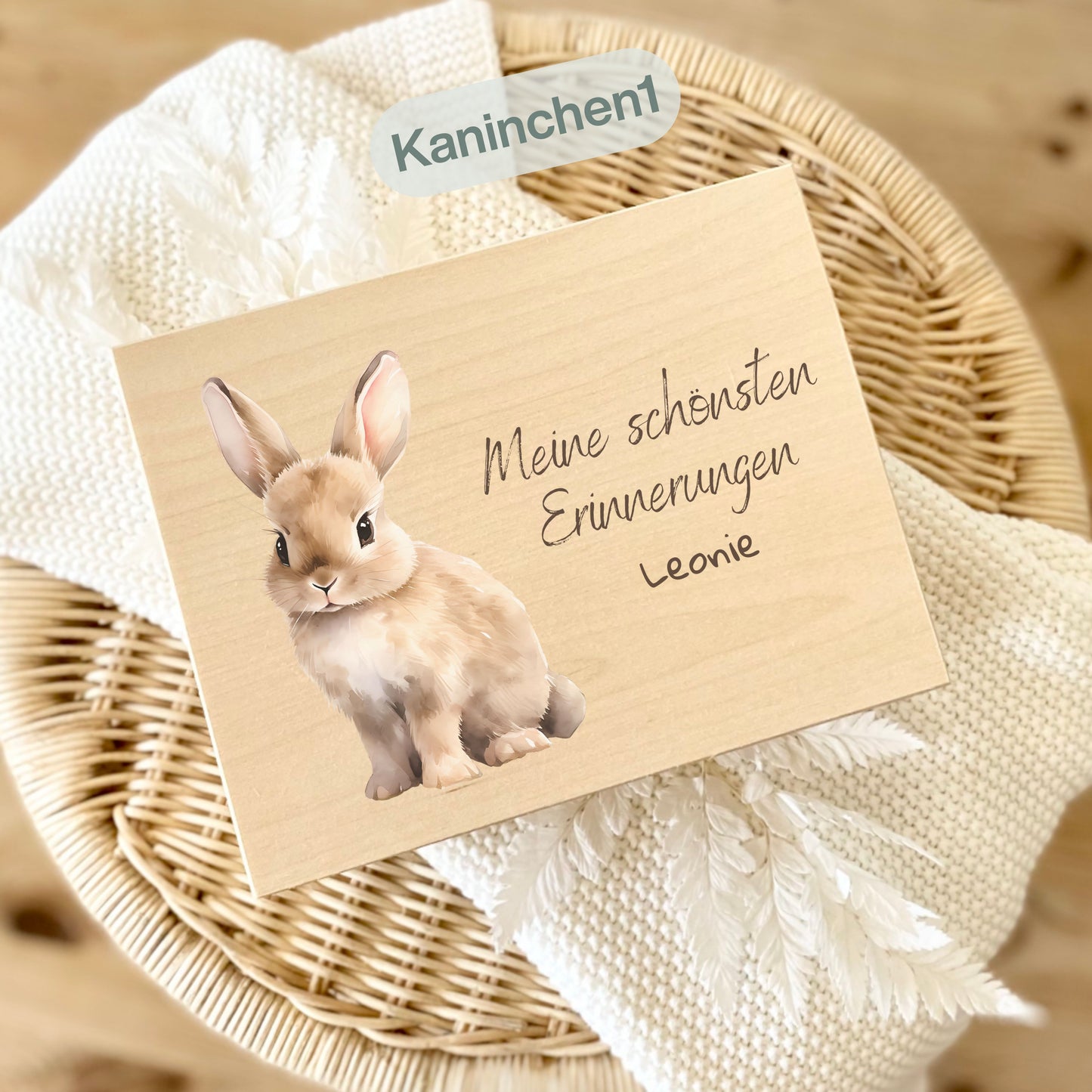 Holzkiste Kinder personalisiert mit Namen | Haustiere Erinnerungskiste Geburt & Taufe