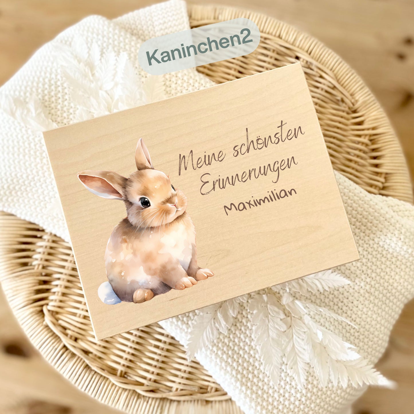 Holzkiste Kinder personalisiert mit Namen | Haustiere Erinnerungskiste Geburt & Taufe