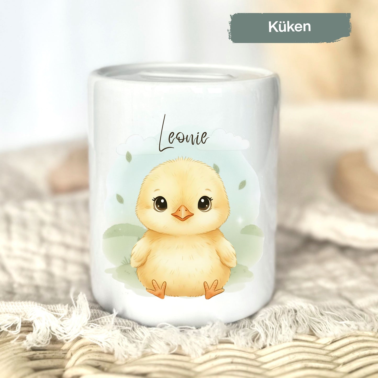 Spardose Tiere personalisiert mit Namen | Kinderspardose Bauernhof | Geschenk Geburt Taufe Geburtstag Weihnachten