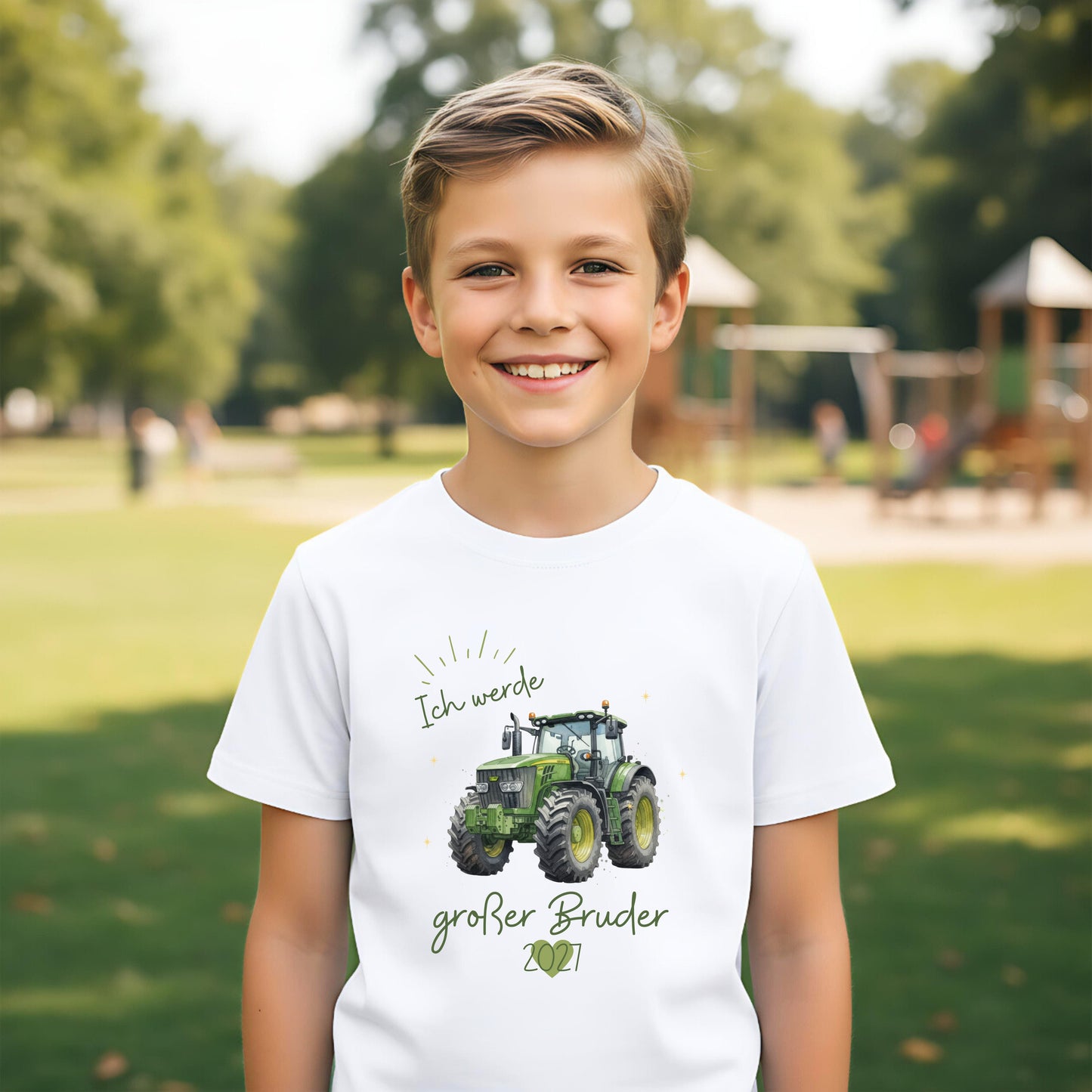 Ich werde großer Bruder T-Shirt Traktor | Babyankündigung Geschwister Outfit