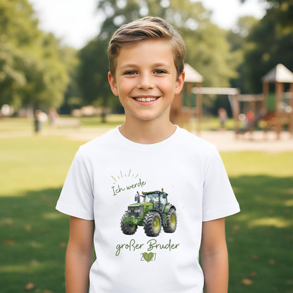 Ich werde großer Bruder T-Shirt Traktor | Babyankündigung Geschwister Outfit