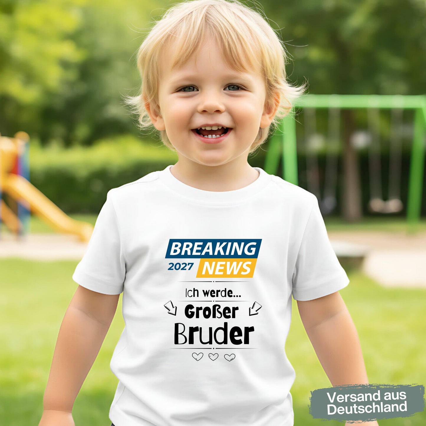 Ich werde großer Bruder T-Shirt Breaking News | Babyankündigung Geschwister Outfit