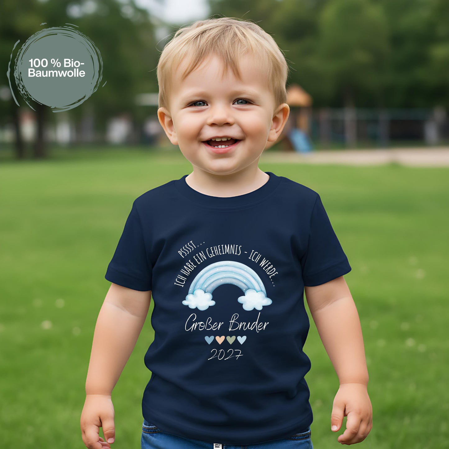 Ich werde großer Bruder T-Shirt Regenbogen | Babyankündigung Geschwister Outfit