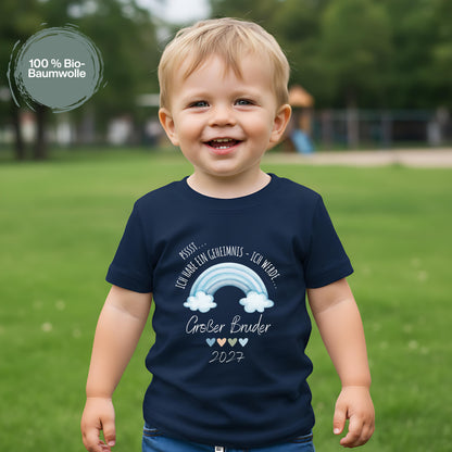 Ich werde großer Bruder T-Shirt Regenbogen | Babyankündigung Geschwister Outfit