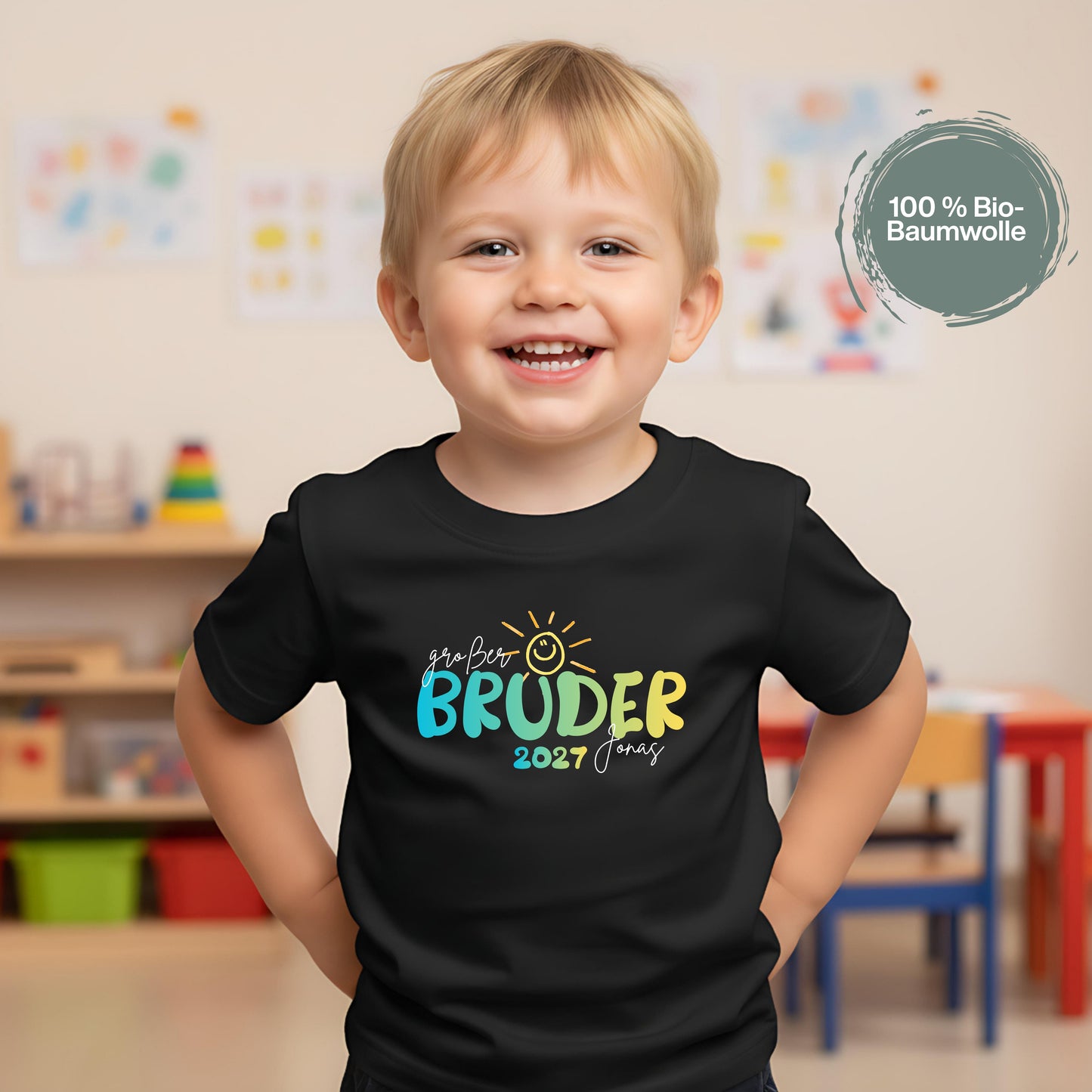 Ich werde großer Bruder T-Shirt Sonne | Babyankündigung Geschwister Outfit