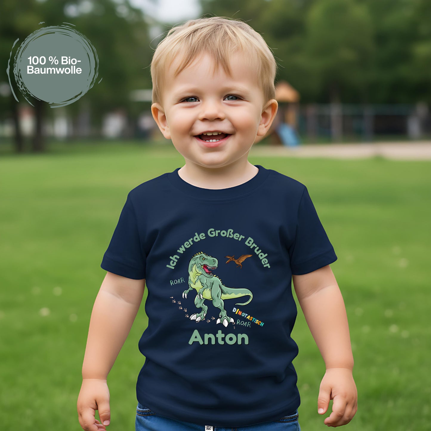 Ich werde großer Bruder T-Shirt Dino | Babyankündigung Geschwister Outfit