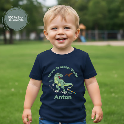 Ich werde großer Bruder T-Shirt Dino | Babyankündigung Geschwister Outfit