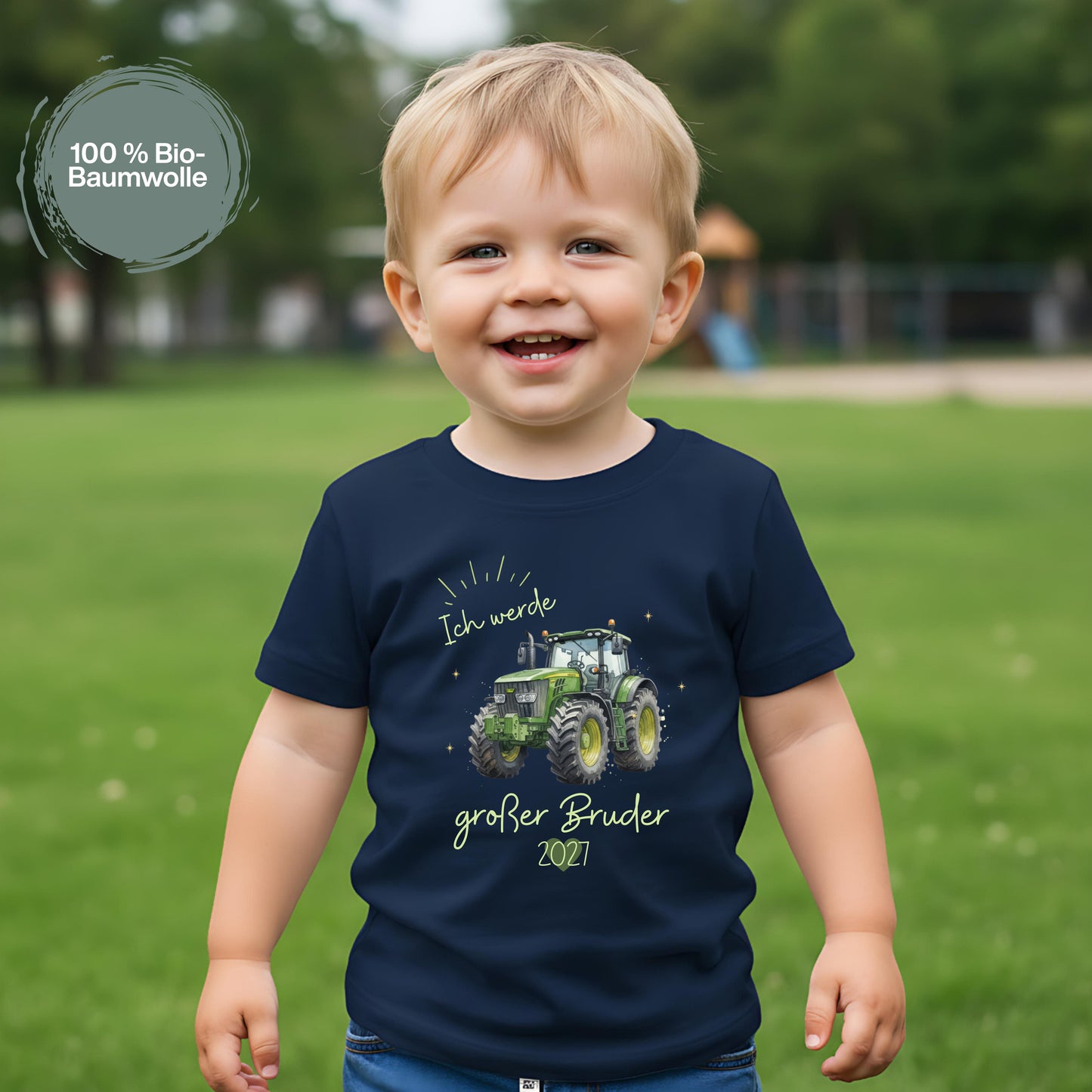 Ich werde großer Bruder T-Shirt Traktor | Babyankündigung Geschwister Outfit