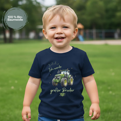 Ich werde großer Bruder T-Shirt Traktor | Babyankündigung Geschwister Outfit