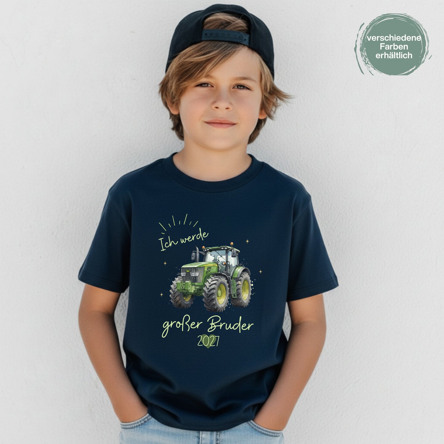 Ich werde großer Bruder T-Shirt Traktor | Babyankündigung Geschwister Outfit