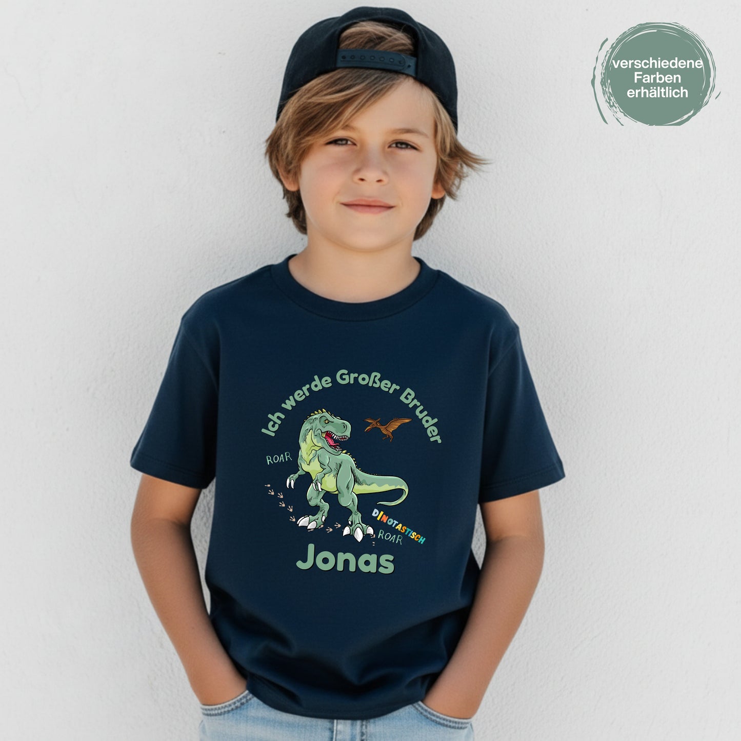 Ich werde großer Bruder T-Shirt Dino | Babyankündigung Geschwister Outfit