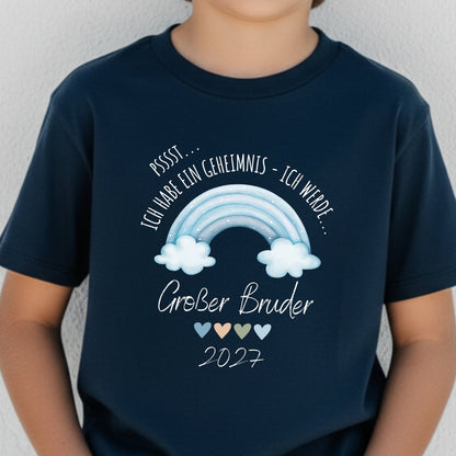 Ich werde großer Bruder T-Shirt Regenbogen | Babyankündigung Geschwister Outfit